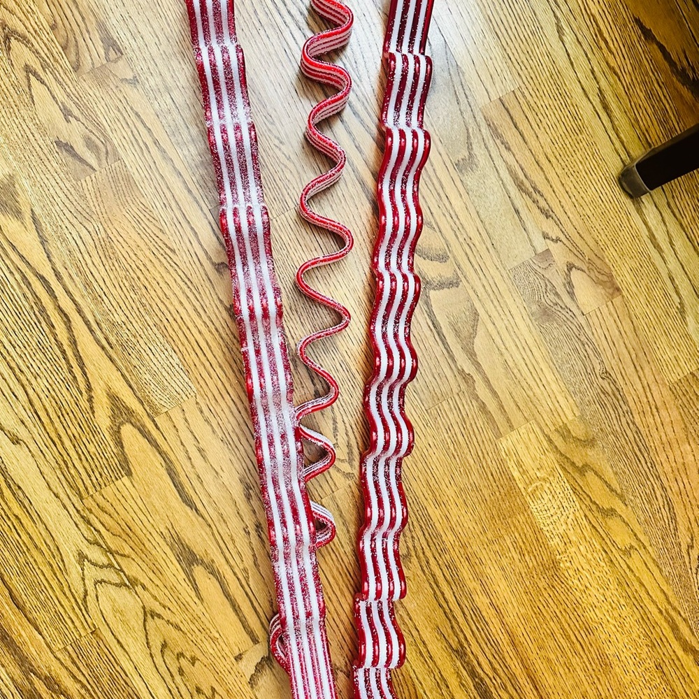Red and White Decorative Ribbons